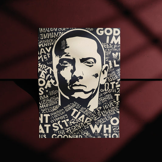 Eminem Typography Face Art Poster