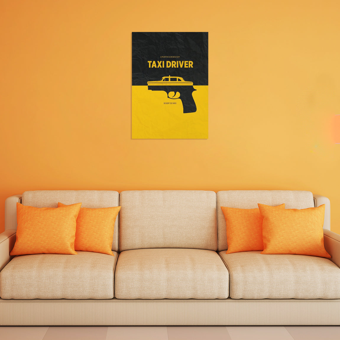 Taxi Driver Minimal Yellow Poster