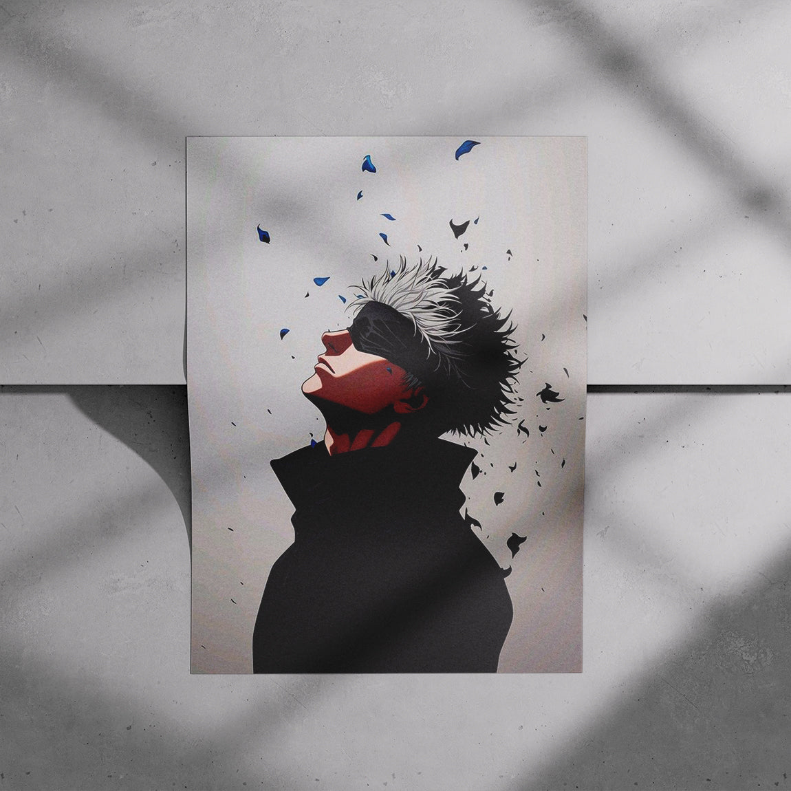 Blindfolded Sorcerer in Blue Shards Poster