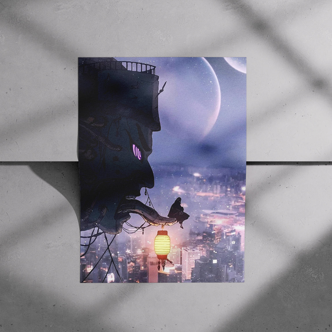 Futuristic Cyber Lantern Poster