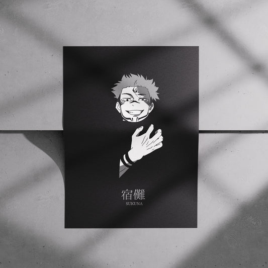 Sukuna Minimal Evil Grin Poster