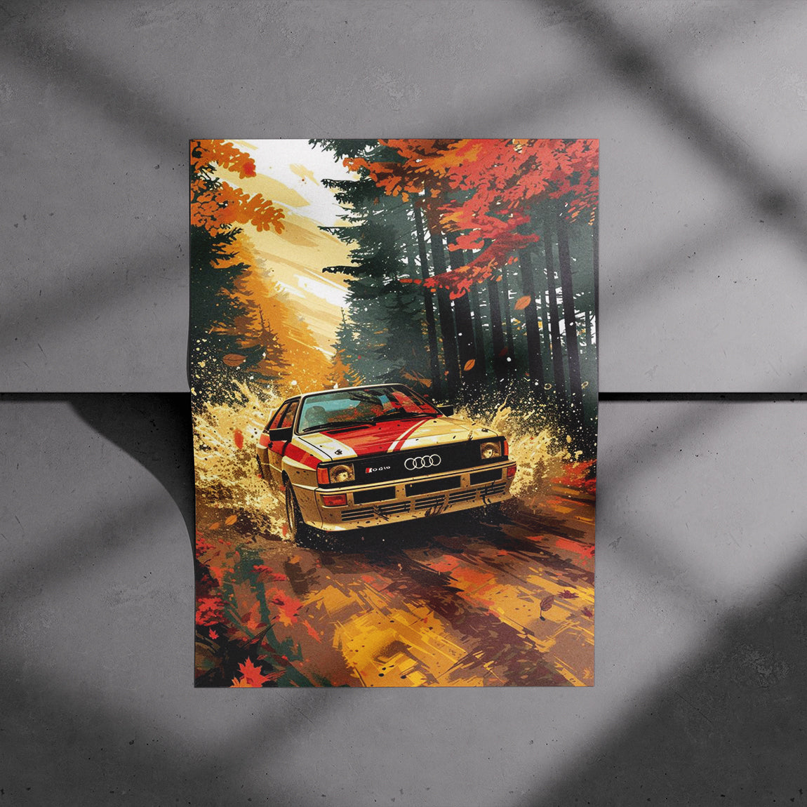 Audi Quattro Rally Forest Poster