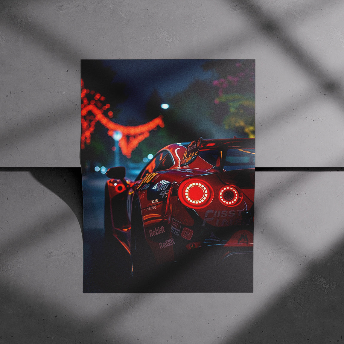 Nissan GT-R Night Lights Poster