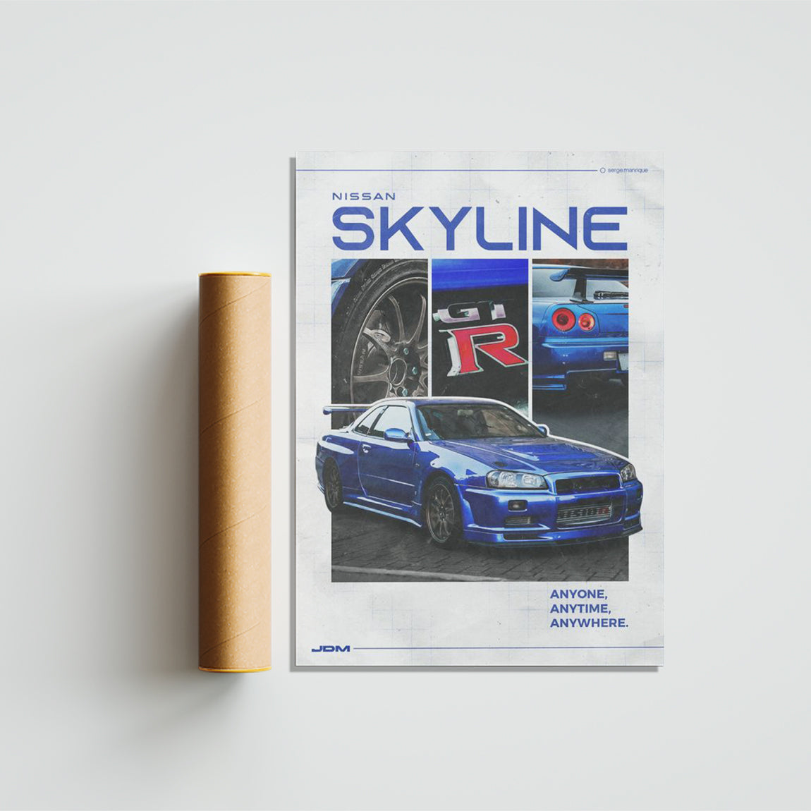 Nissan Skyline GTR Blue Poster
