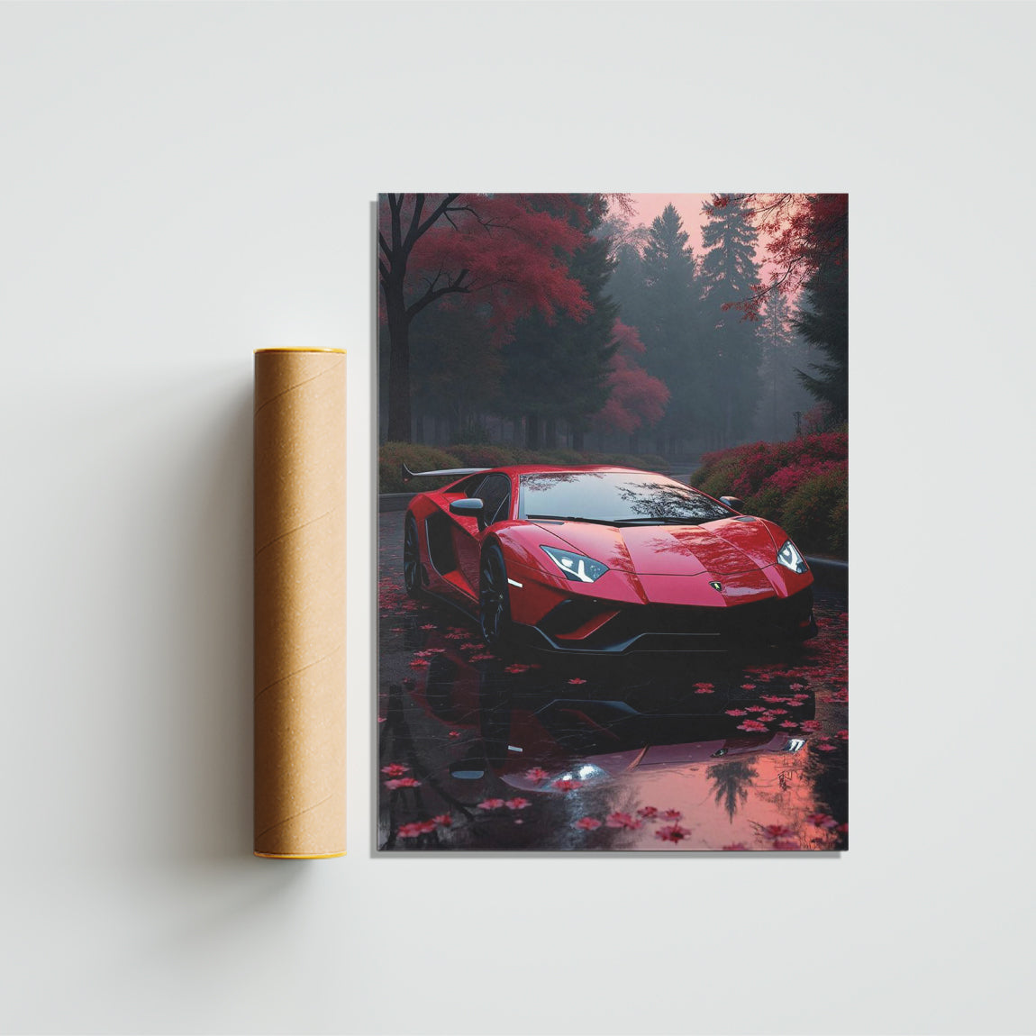 Lamborghini Autumn Scene Poster