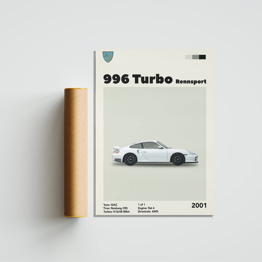 Porsche 996 Turbo Minimalist Poster