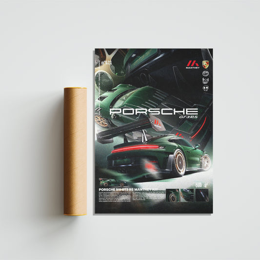Porsche GT3 RS Green Poster