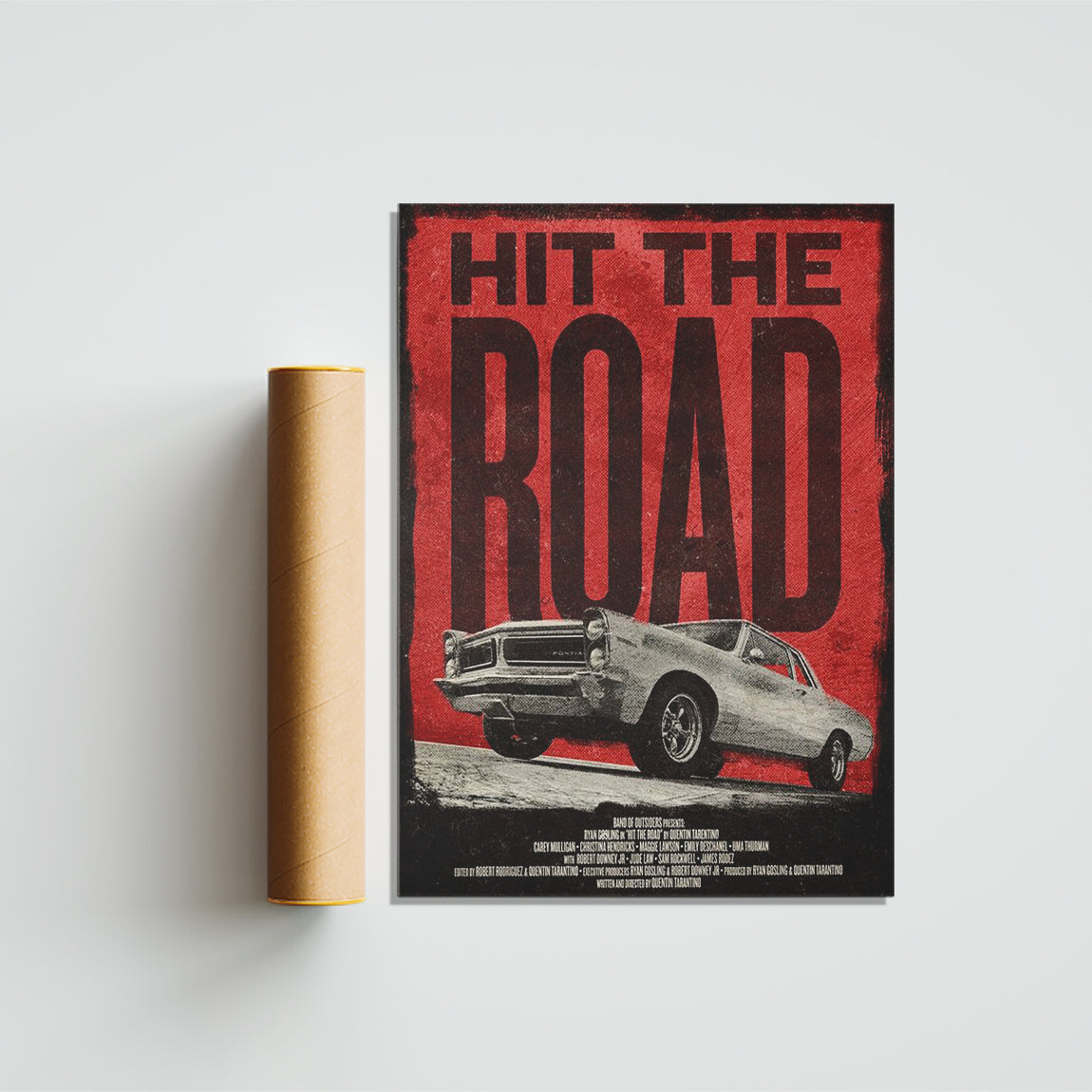 Hit the Road Retro Muscle Poster