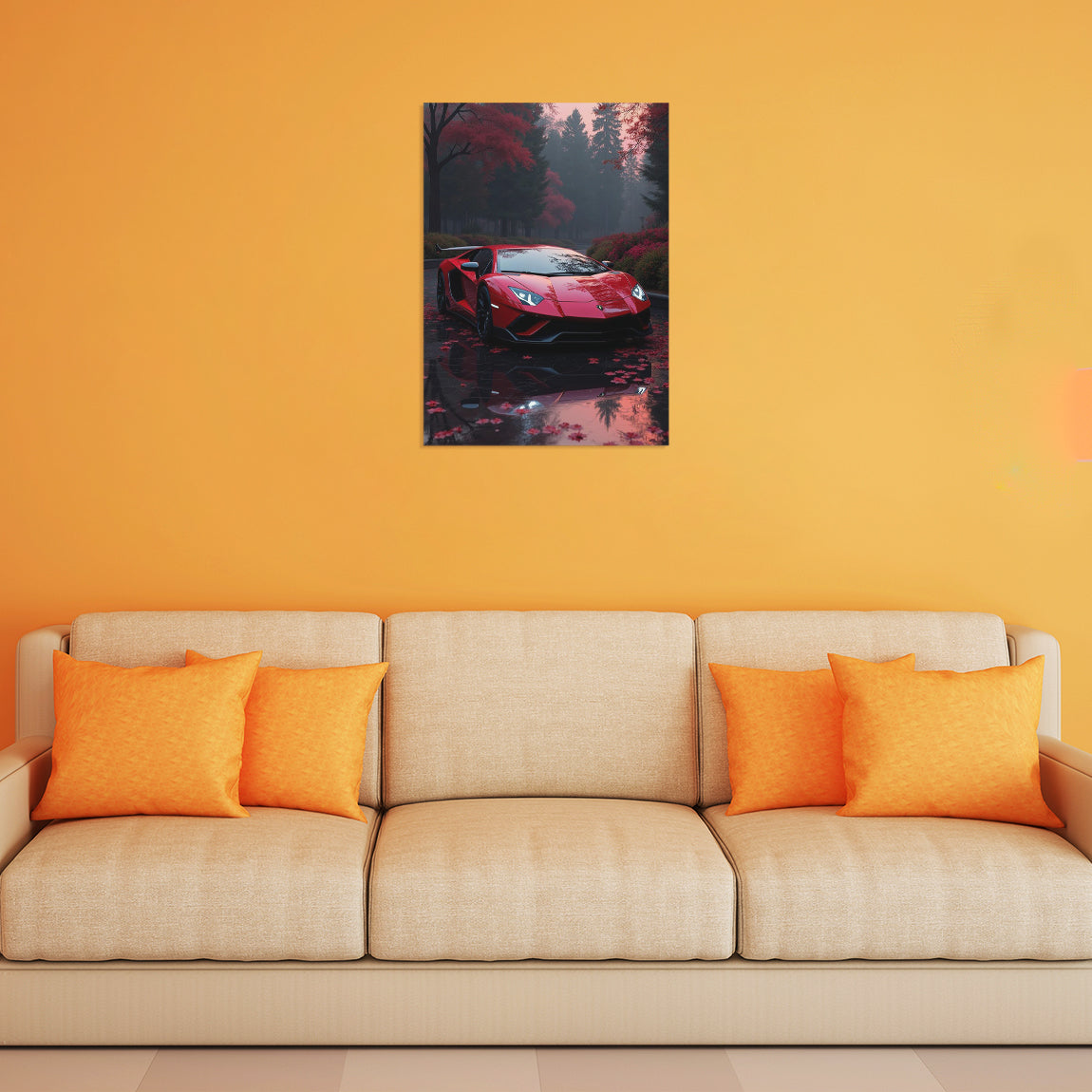 Lamborghini Autumn Scene Poster