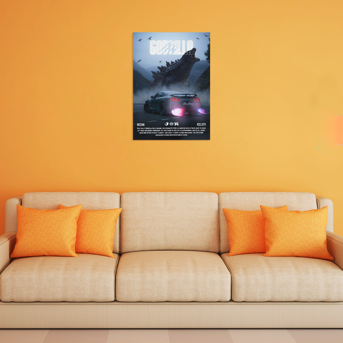 Nissan GTR Godzilla Poster