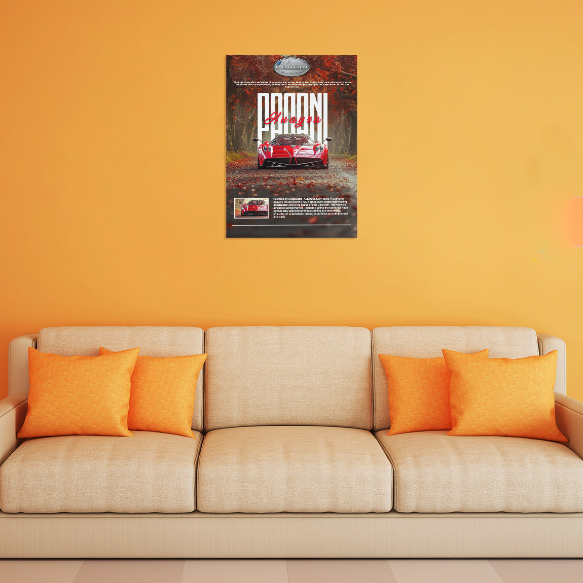 Pagani Huayra Autumn Poster