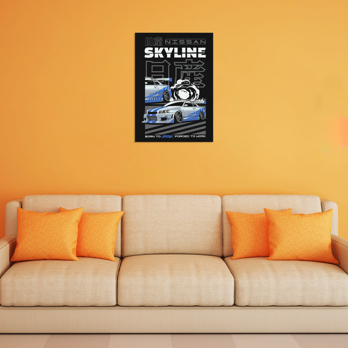 Nissan Skyline Smoke Drift Poster