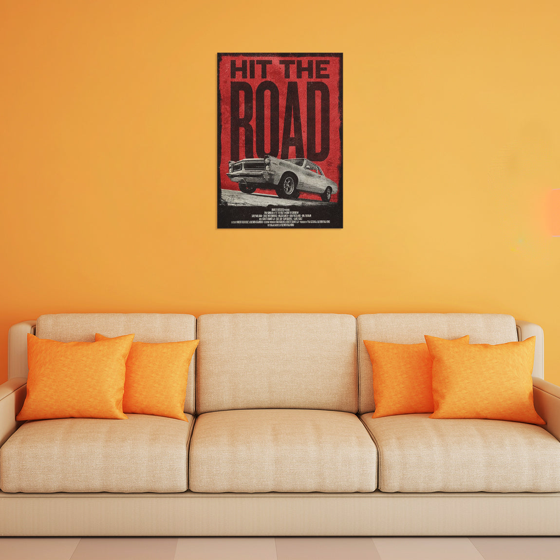 Hit the Road Retro Muscle Poster