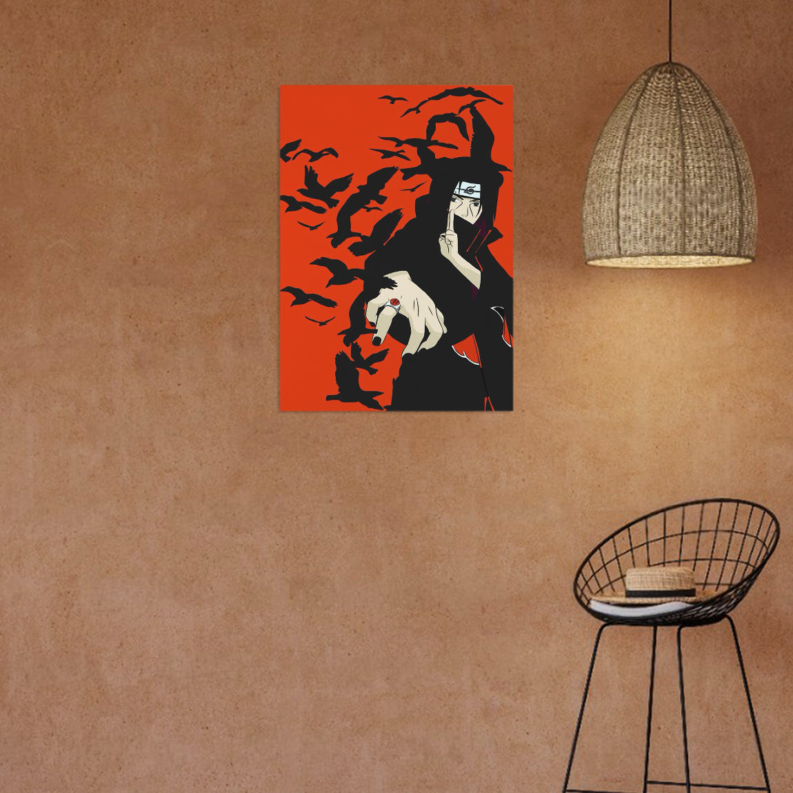 Itachi Uchiha Crow Red Poster