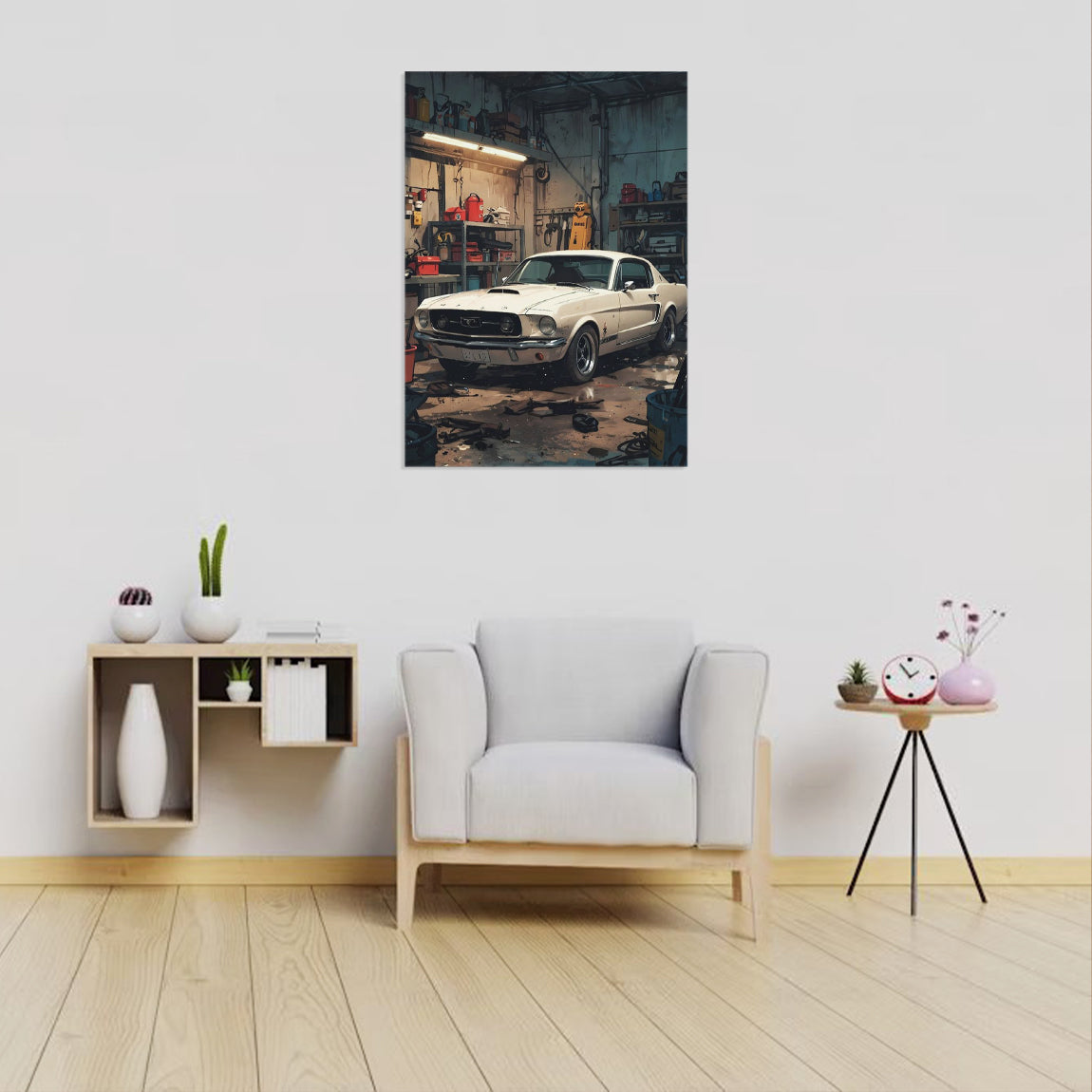 Classic Ford Mustang Garage Poster