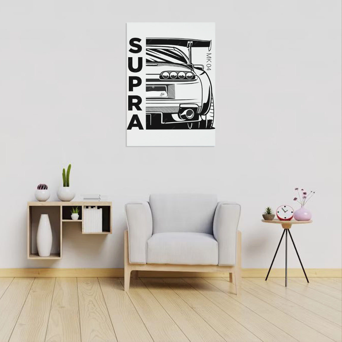 Toyota Supra MK4 Rear Line Art Poster